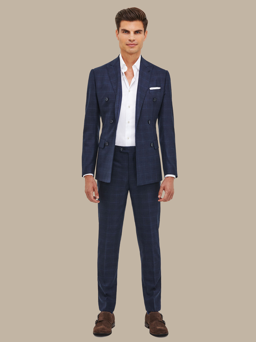 The Navy Windowpane Trousers — garment photograph