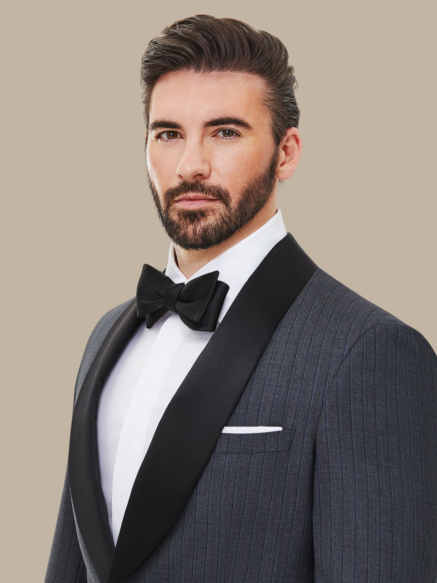 The Grey Pinstripe Dinner Jacket — garment photograph