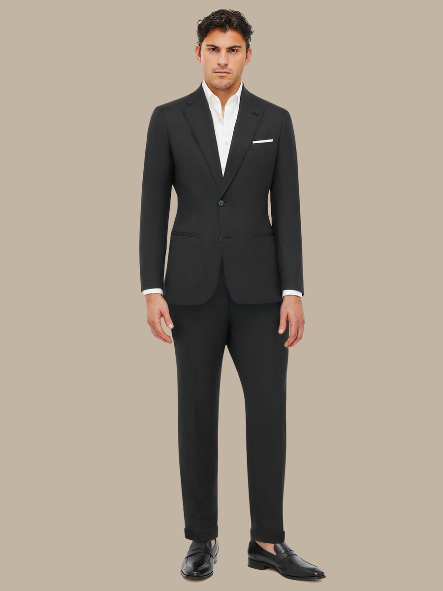 S150's Charcoal Herringbone Suit — garment photograph