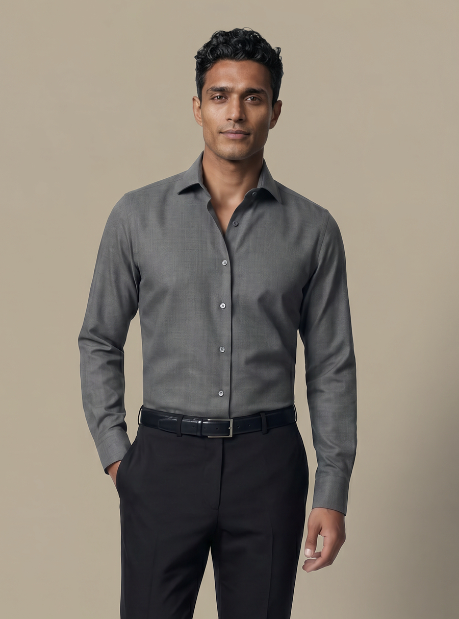 100's 2-Ply Grey Shirt — garment photograph