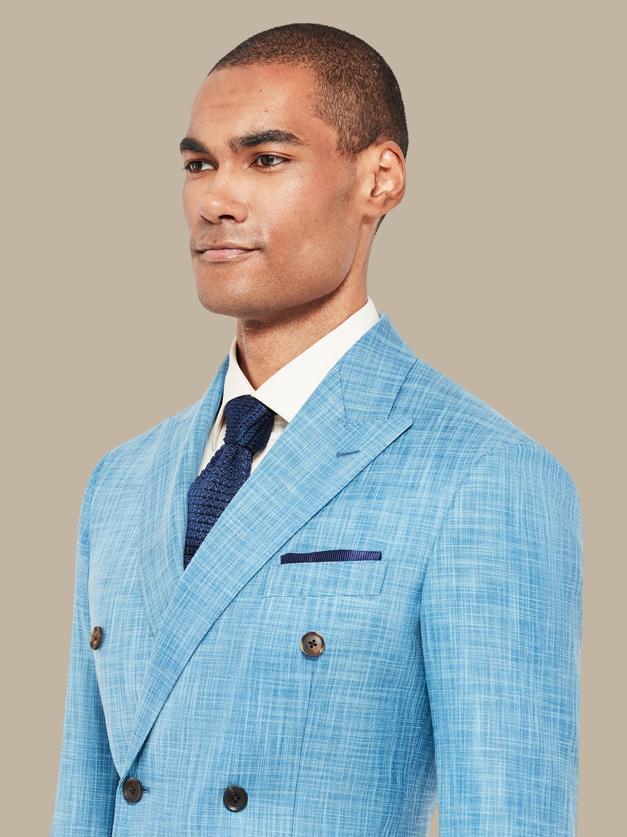 The Blue Silk Three-Piece Suit — garment photograph