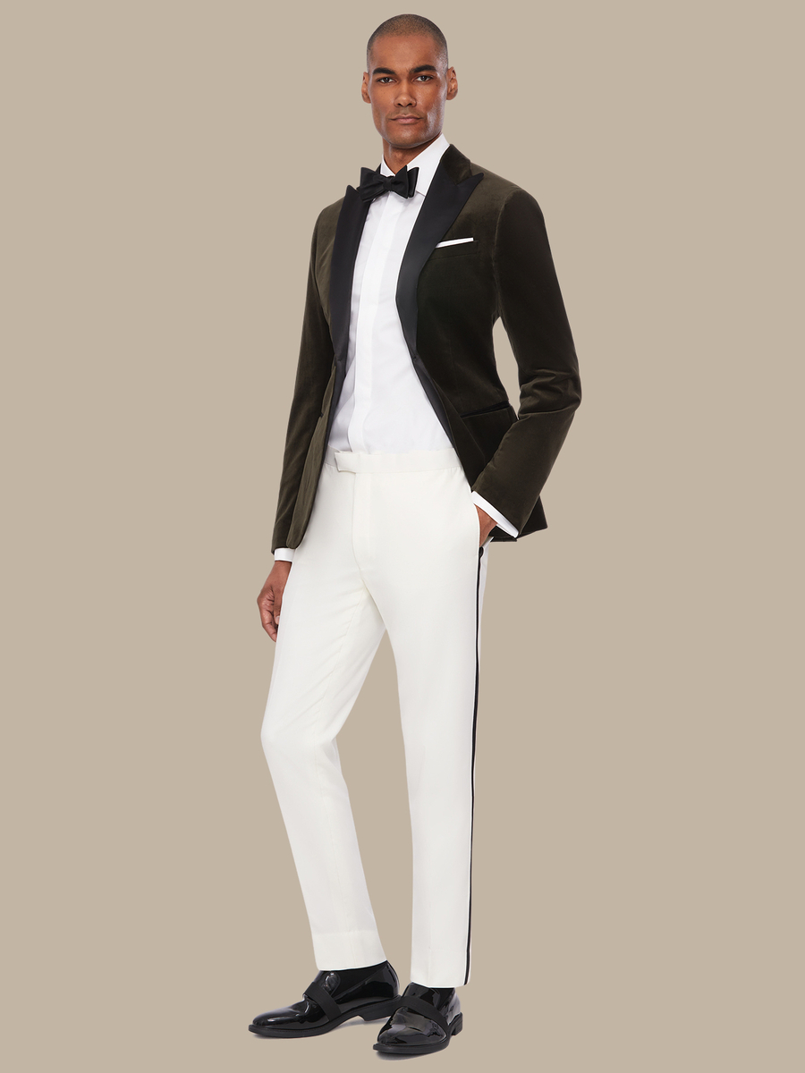 The Olive Velvet Dinner Jacket — garment photograph