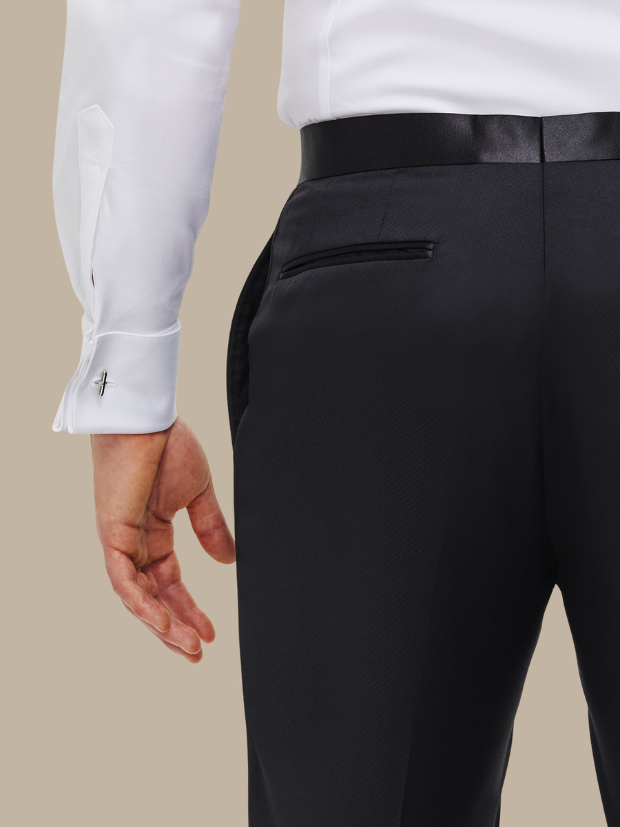 The Patterned Black Tuxedo Trousers — garment photograph