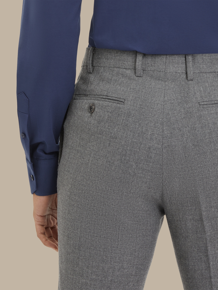S180's Dark Grey Hopsack Trousers — garment photograph