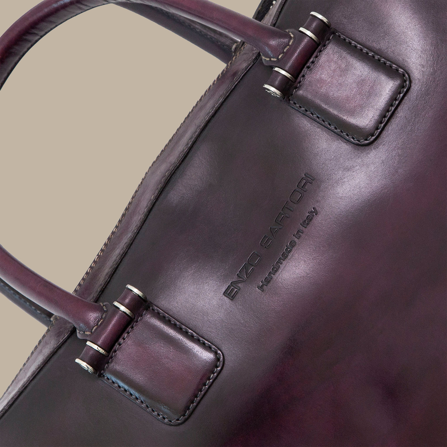 Aubergine Leather Briefcase — garment photograph