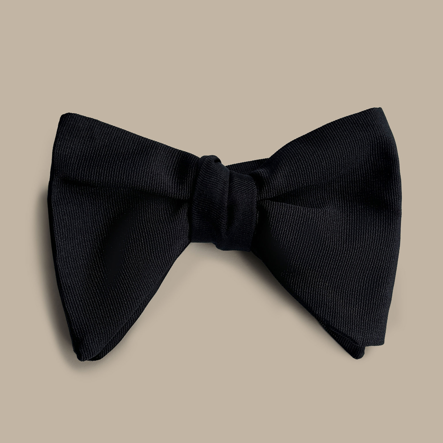 Black Grosgrain Bowtie - Handmade in Italy — garment photograph
