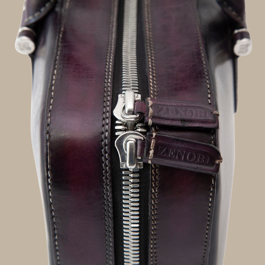 Black Leather Briefcase — garment photograph