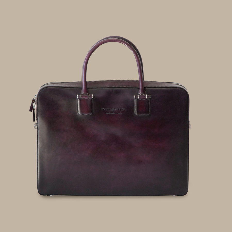 Black Leather Briefcase — garment photograph