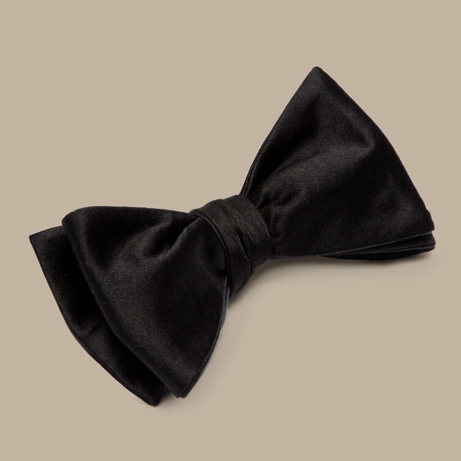 Black Satin Bowtie — garment photograph