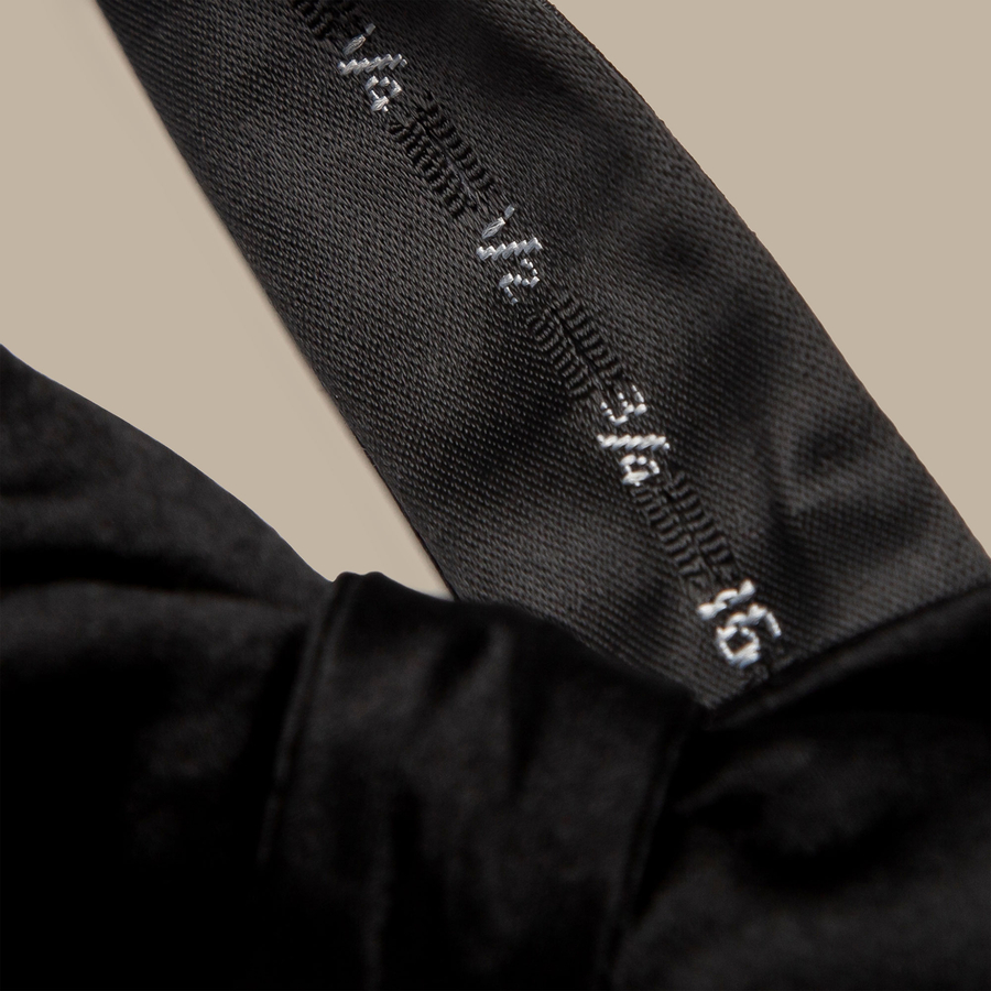 Black Satin Bowtie — garment photograph