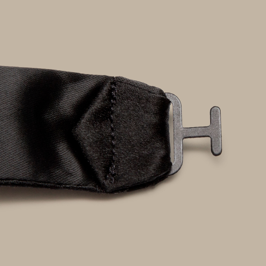 Black Satin Bowtie — garment photograph