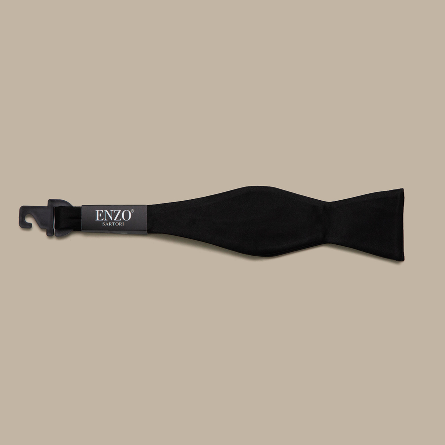 Black Satin Bowtie — garment photograph