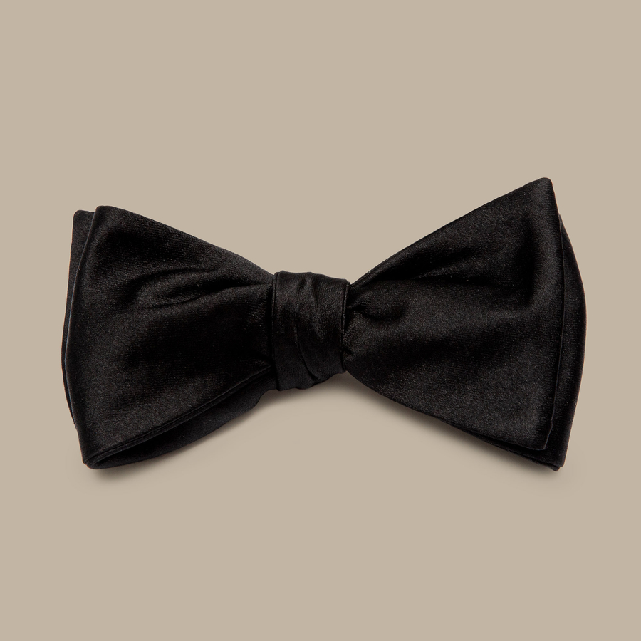 Black Satin Bowtie — garment photograph