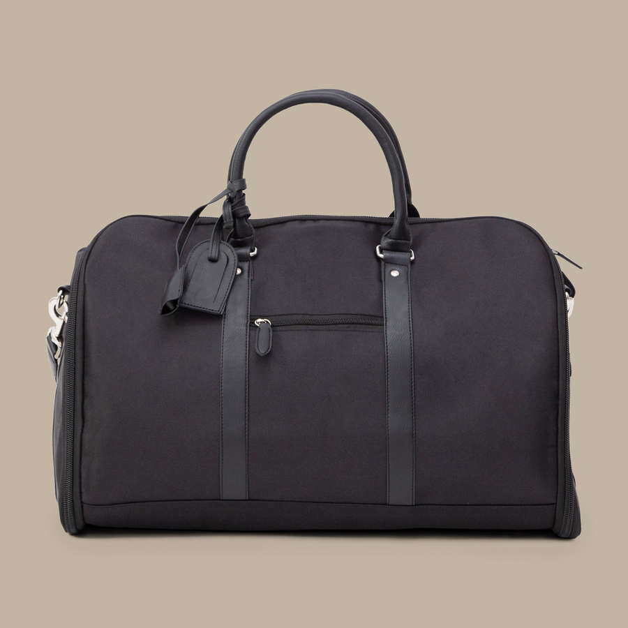 Black Weekender Bag — garment photograph