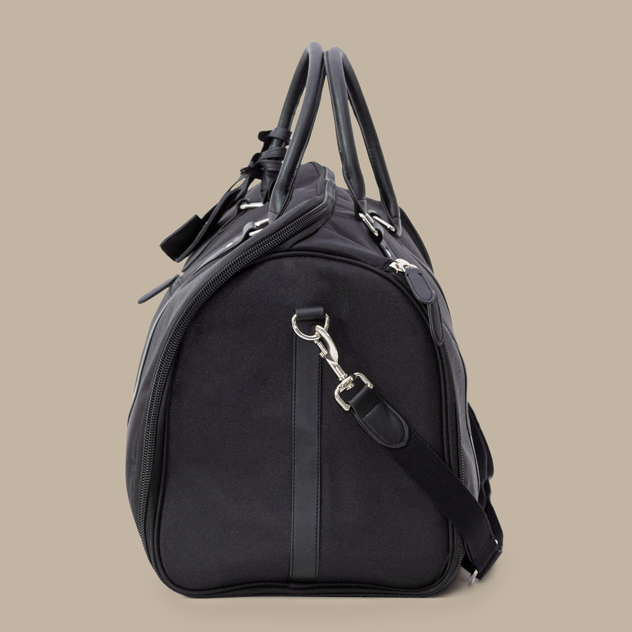 Black Weekender Bag — garment photograph