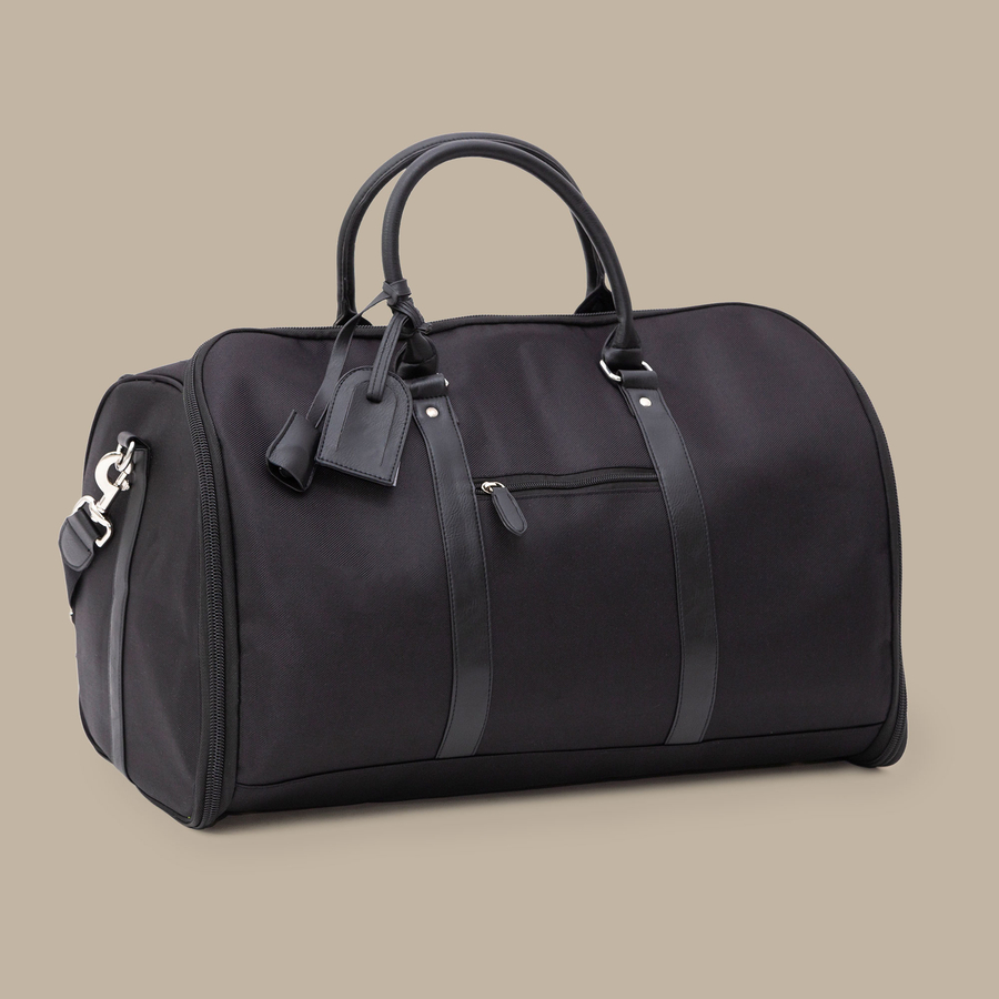 Black Weekender Bag — garment photograph