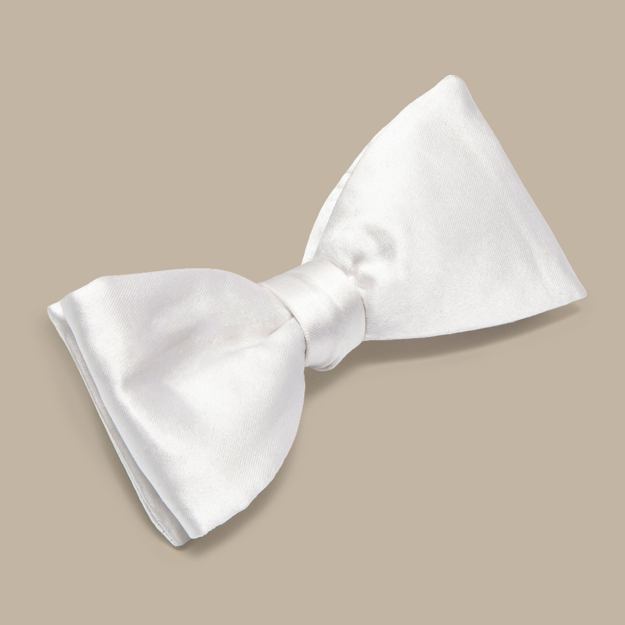 Ivory Satin Bowtie - Handmade in Italy — garment photograph