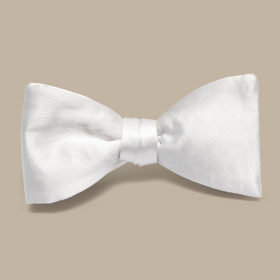 Ivory Satin Bowtie - Handmade in Italy — garment photograph