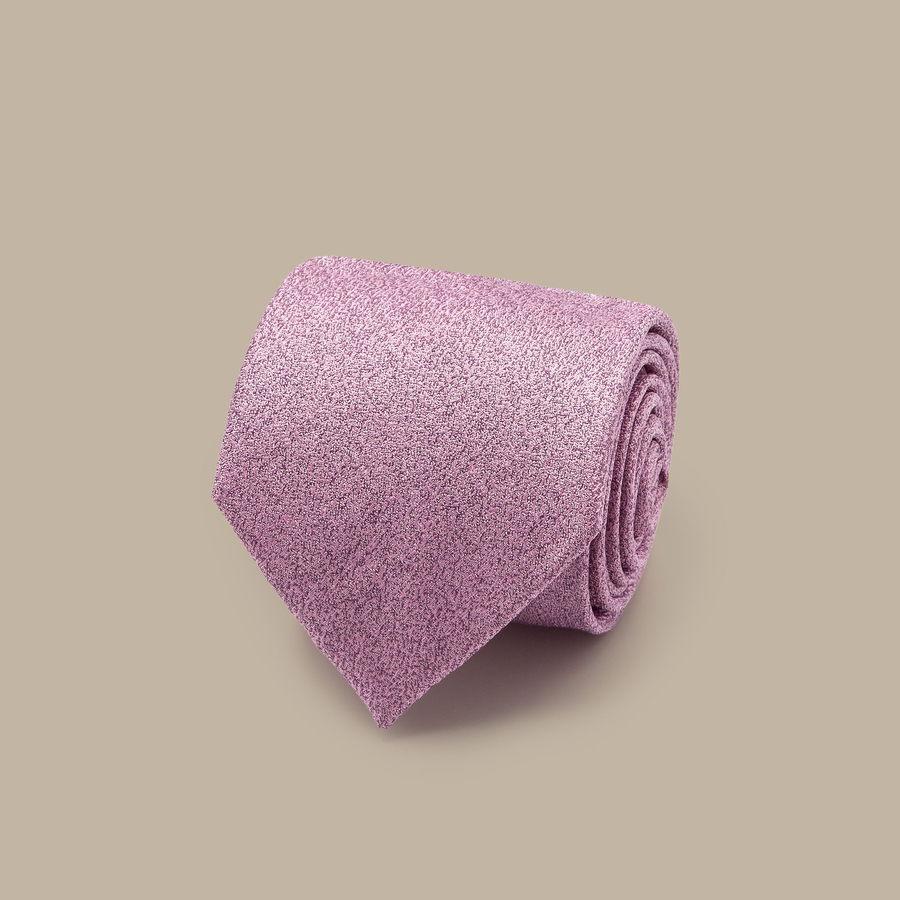 Pink Silk Textured Tie — garment photograph