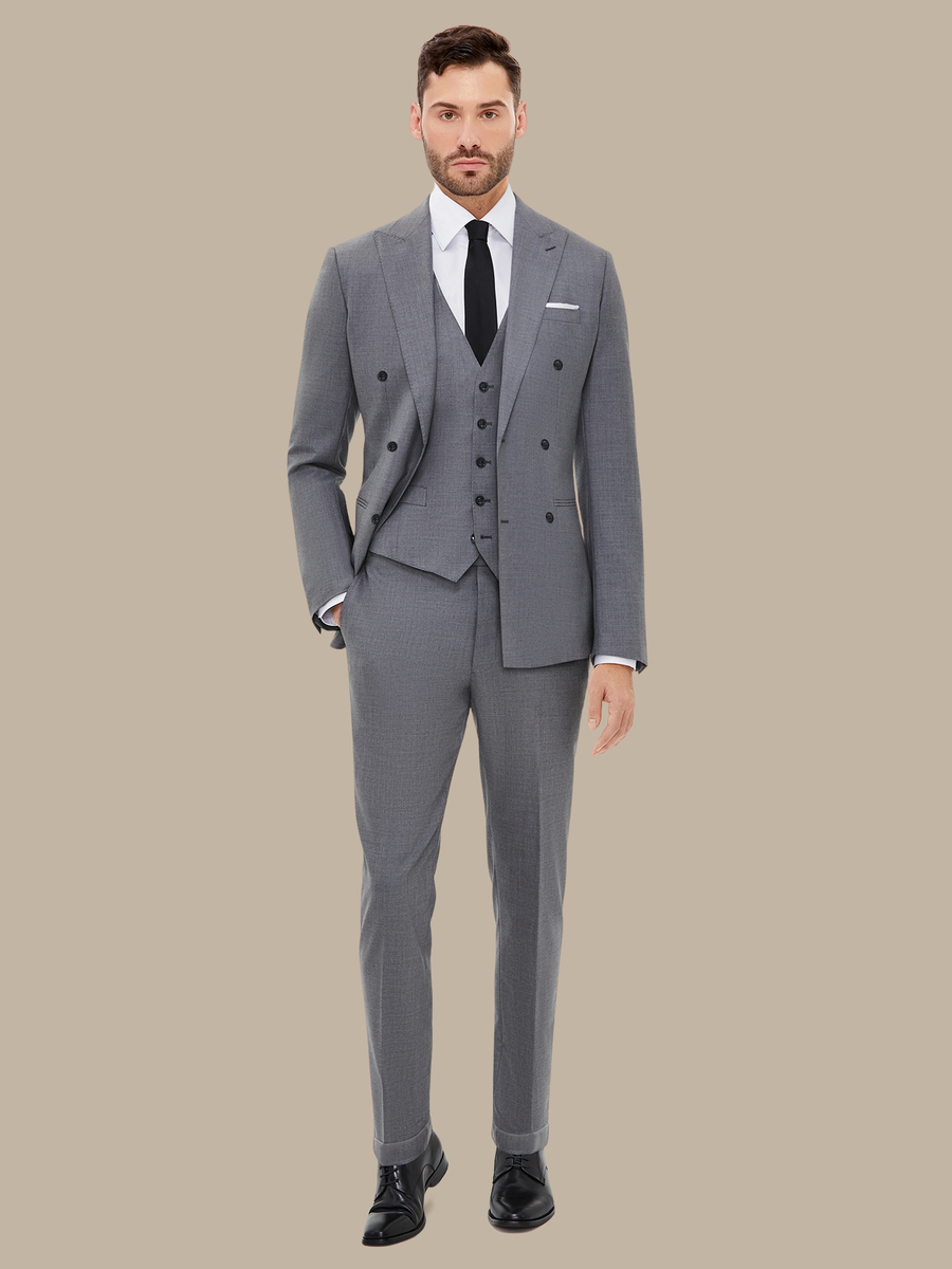 S200's Wool Silk Light Grey Waistcoat — garment photograph