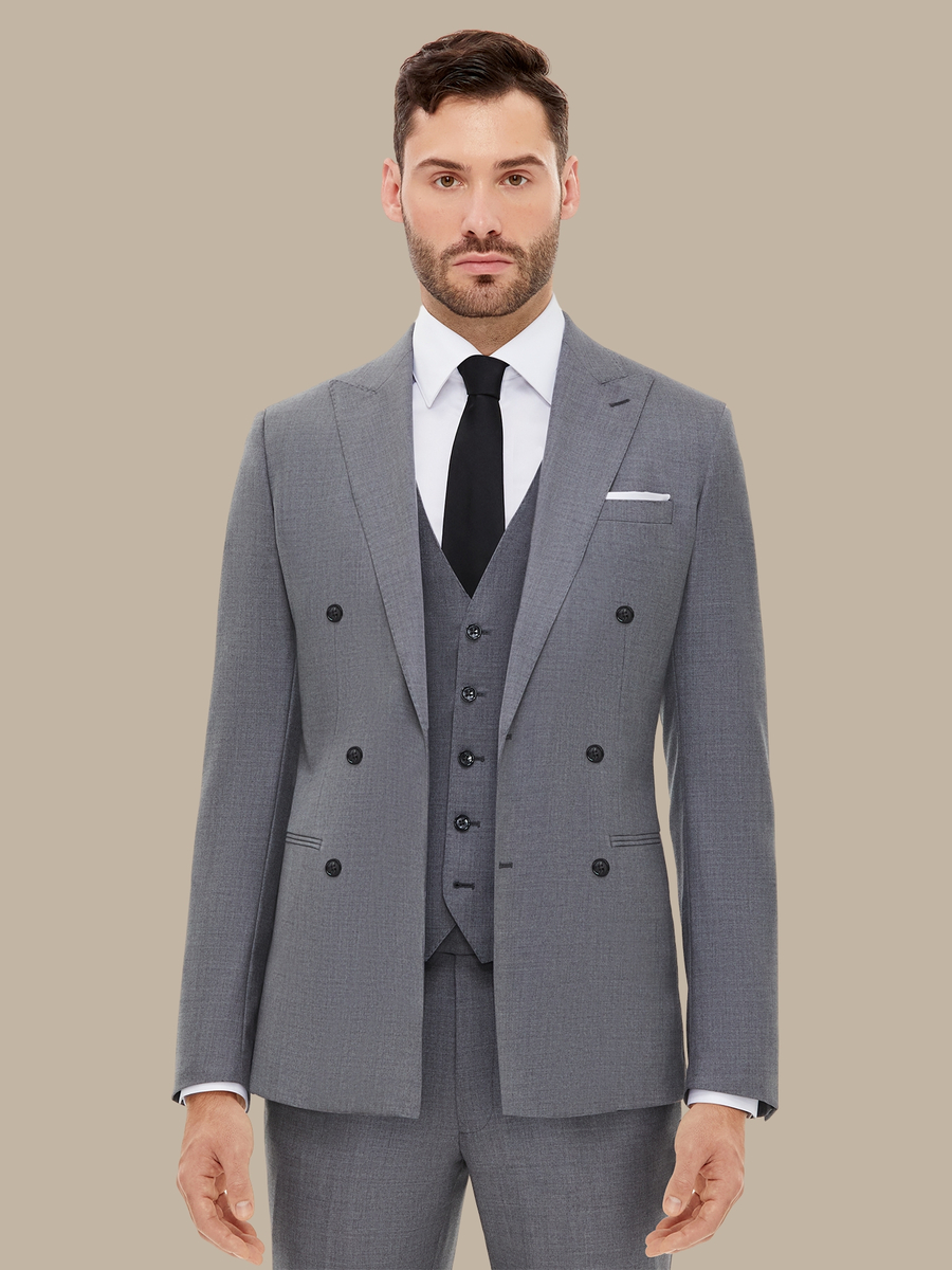 S200's Wool Silk Light Grey Waistcoat — garment photograph