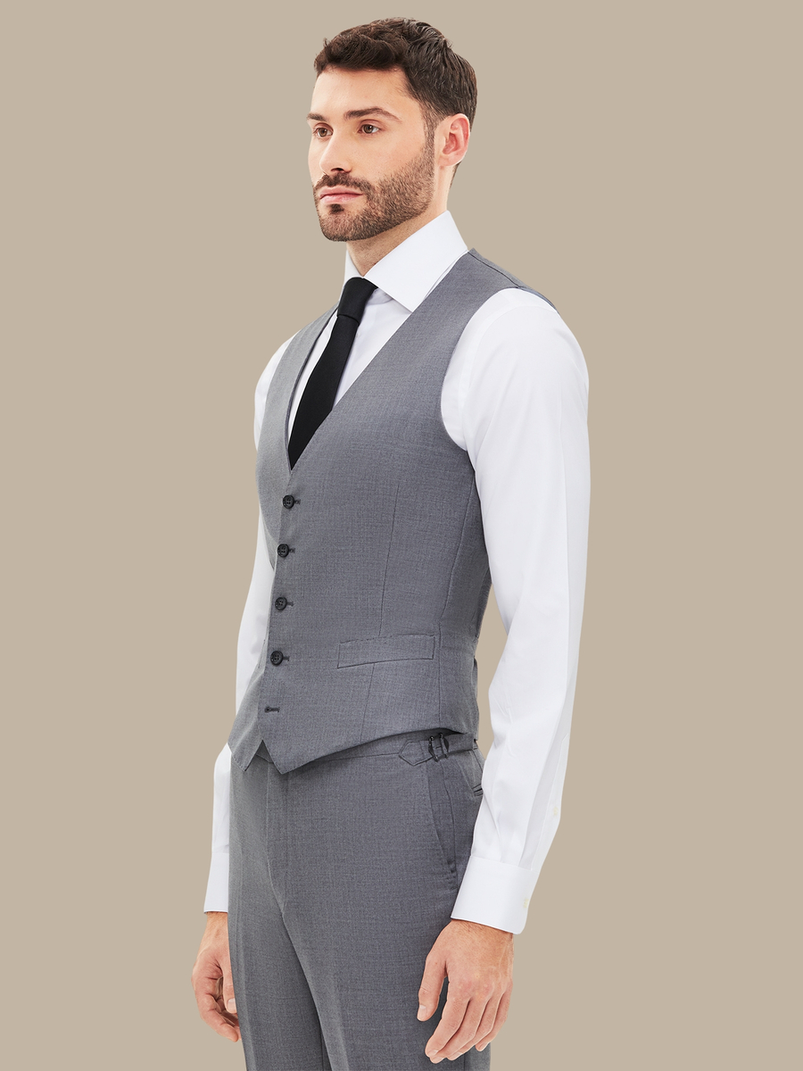 S200's Wool Silk Light Grey Waistcoat — garment photograph