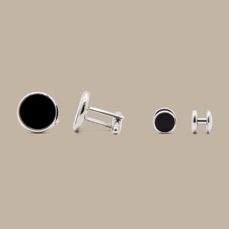 Tuxedo Cufflinks & Shirt Four Studs Set — garment photograph