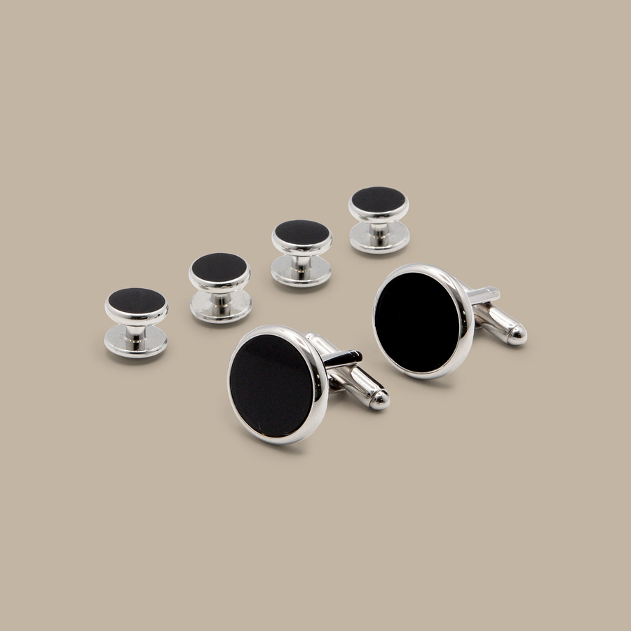 Tuxedo Cufflinks & Shirt Four Studs Set — garment photograph