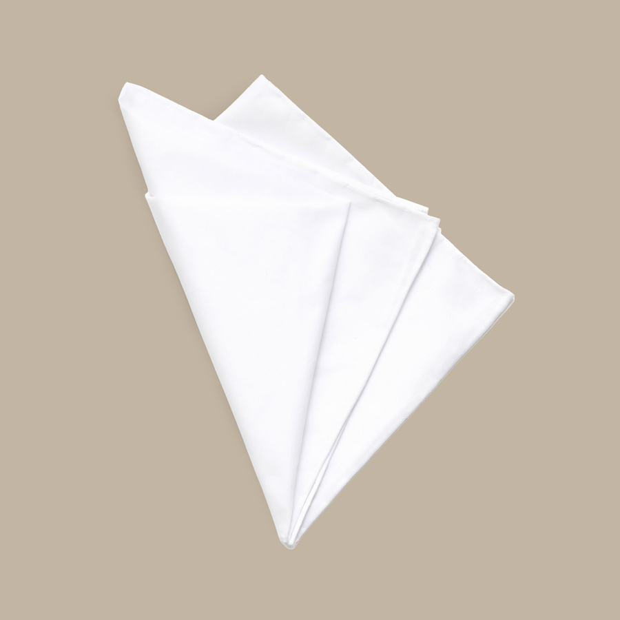 White Bamboo Pocket Square — garment photograph