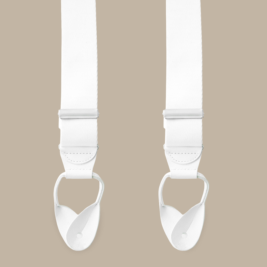White Silk Suspenders — garment photograph