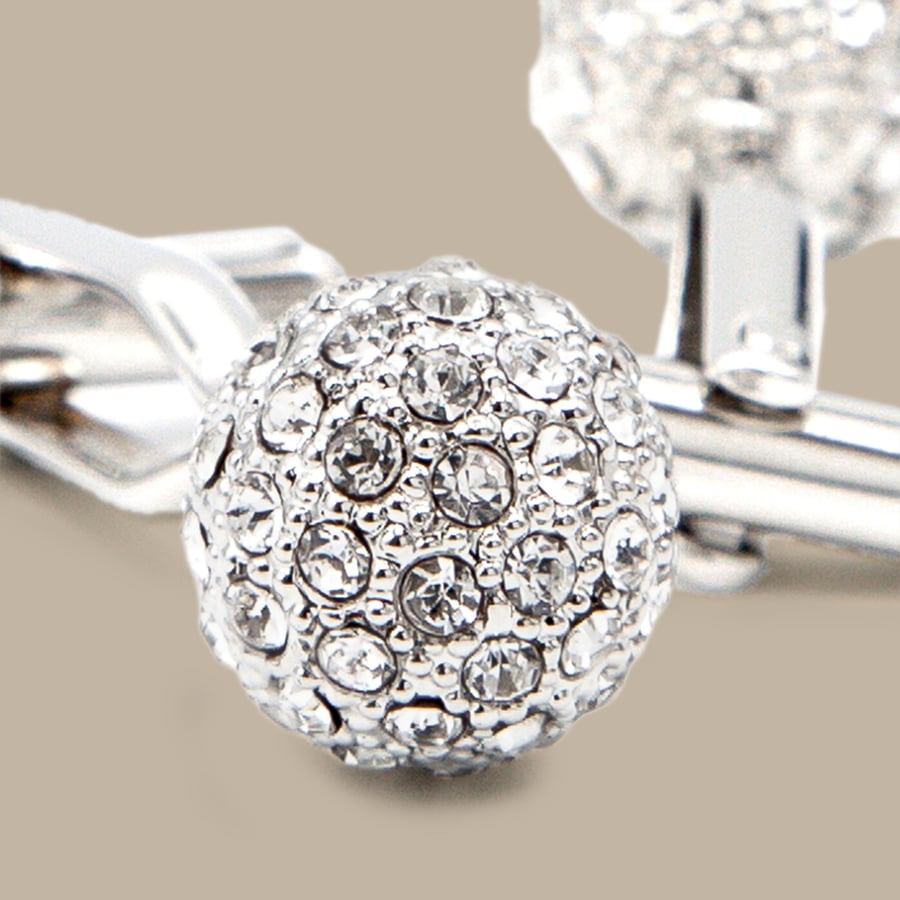 Silver Festive Sphere Cuff Links — garment photograph