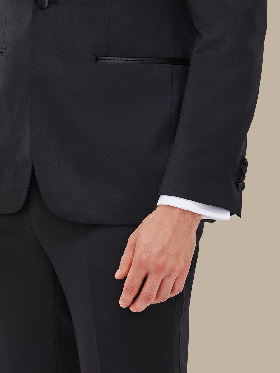 The Patterned Black Dinner Jacket — garment photograph
