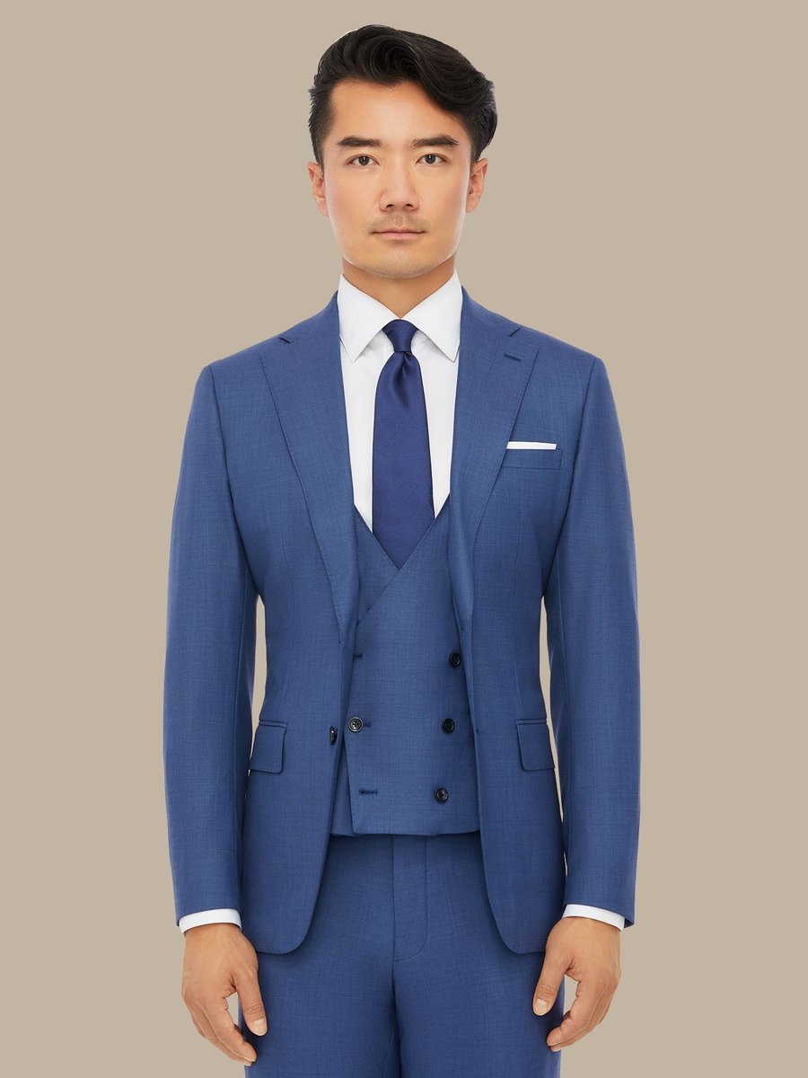 S150's Blue Sharkskin Waistcoat — garment photograph