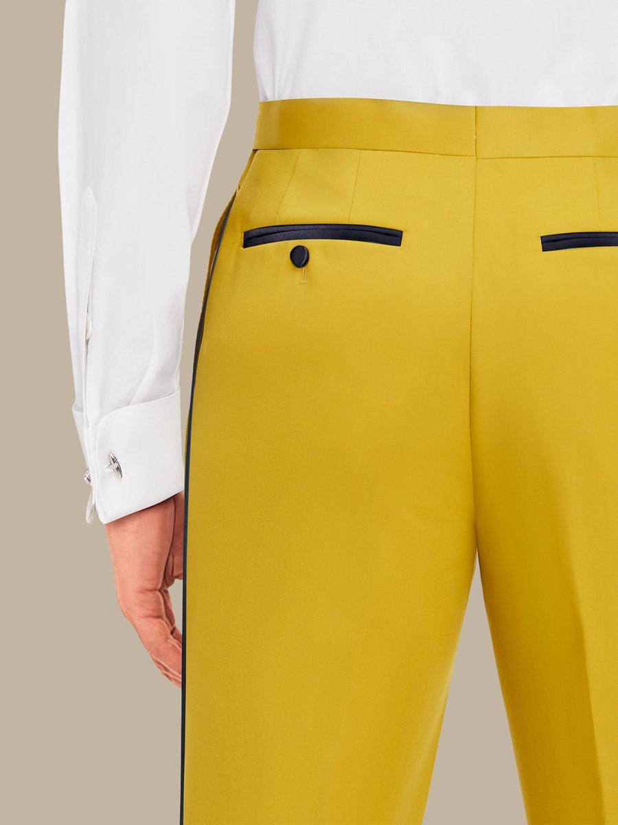 The Goldenrod Merino Tuxedo Trousers — garment photograph