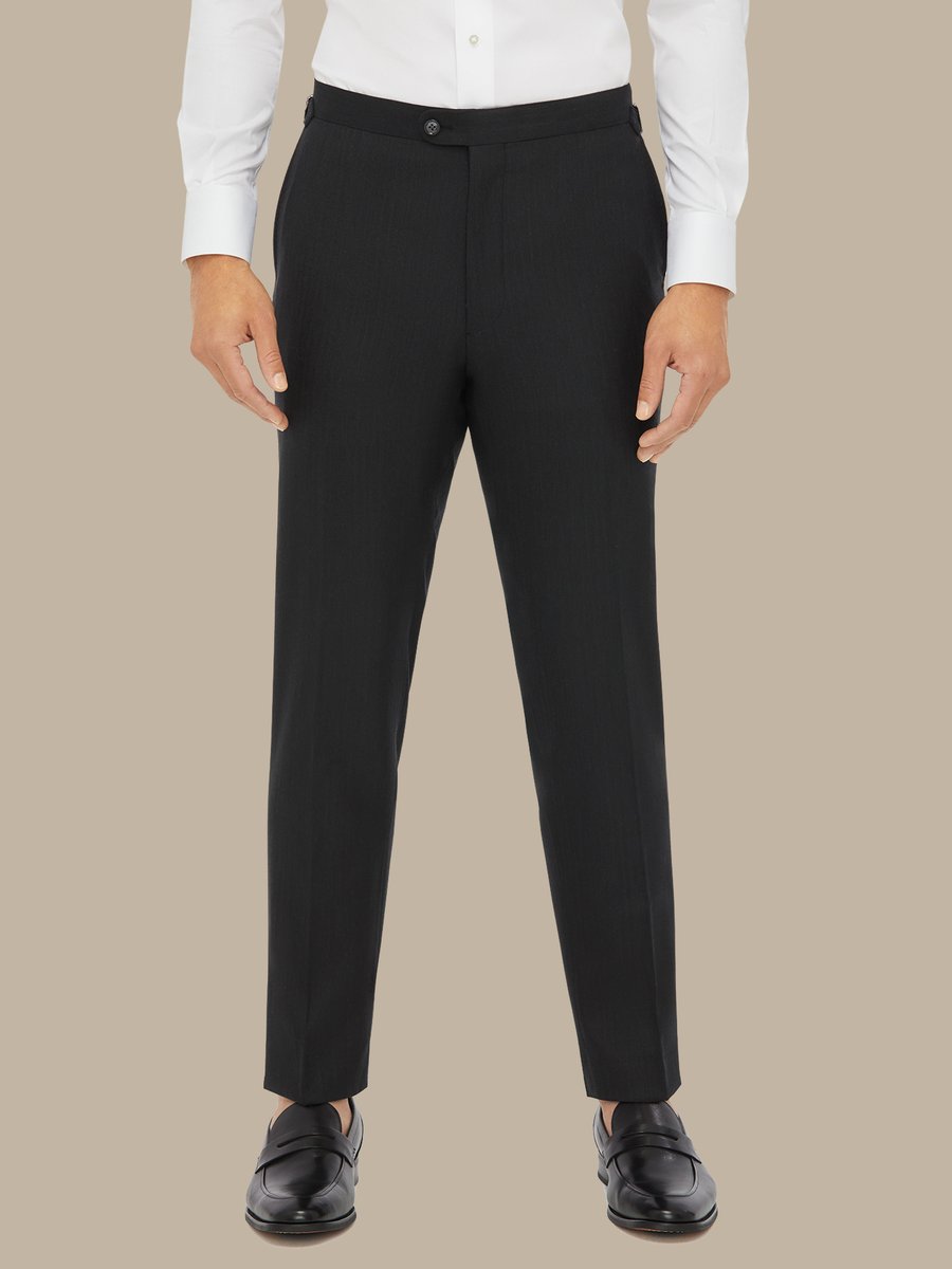 The Charcoal Herringbone Trousers — garment photograph