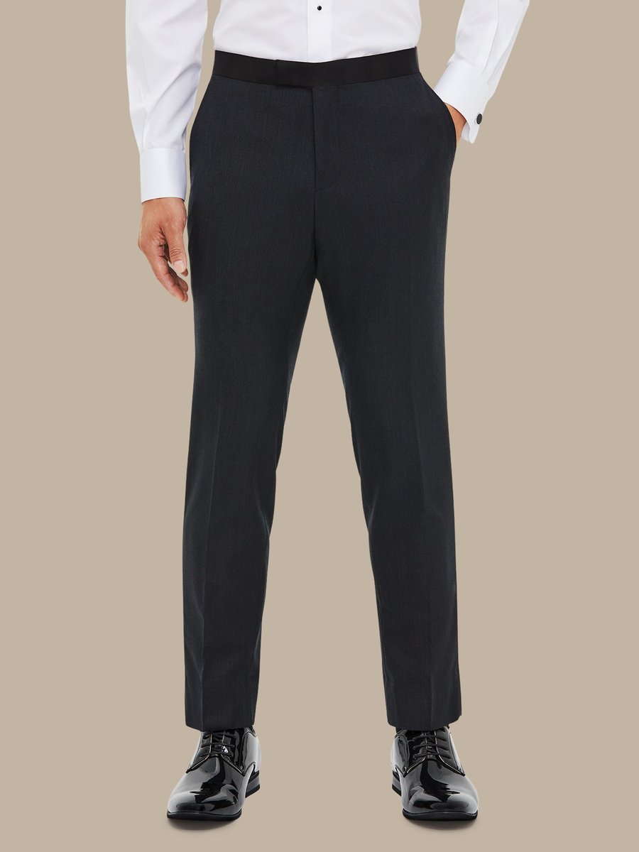 The Charcoal Worsted Tuxedo Trousers — garment photograph
