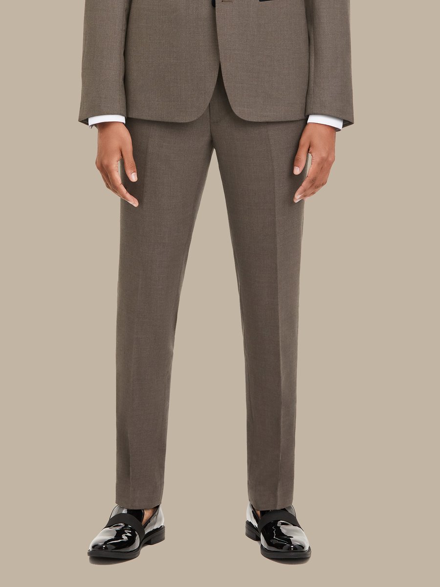 S180's Taupe Hopsack Tuxedo Trousers — garment photograph