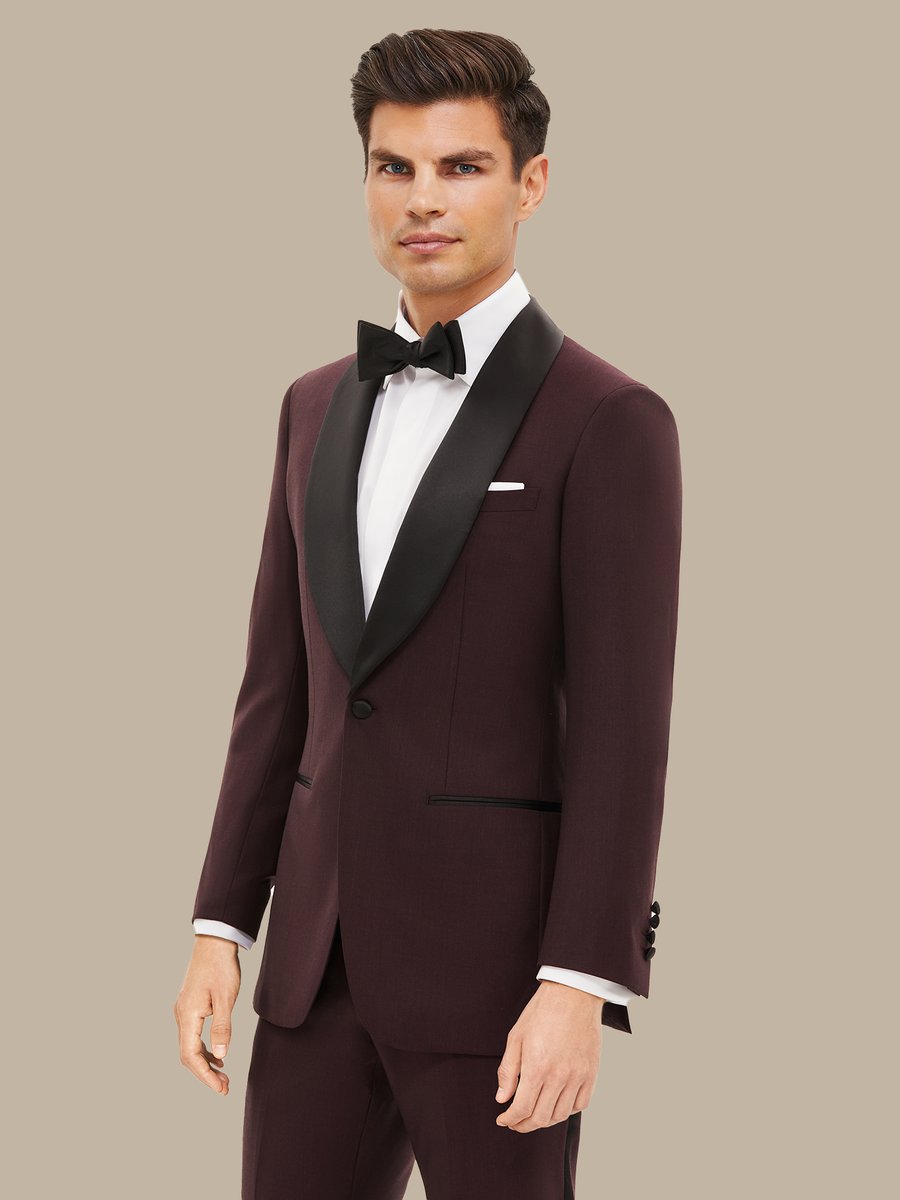 The Burgundy Superfine Tuxedo — garment photograph