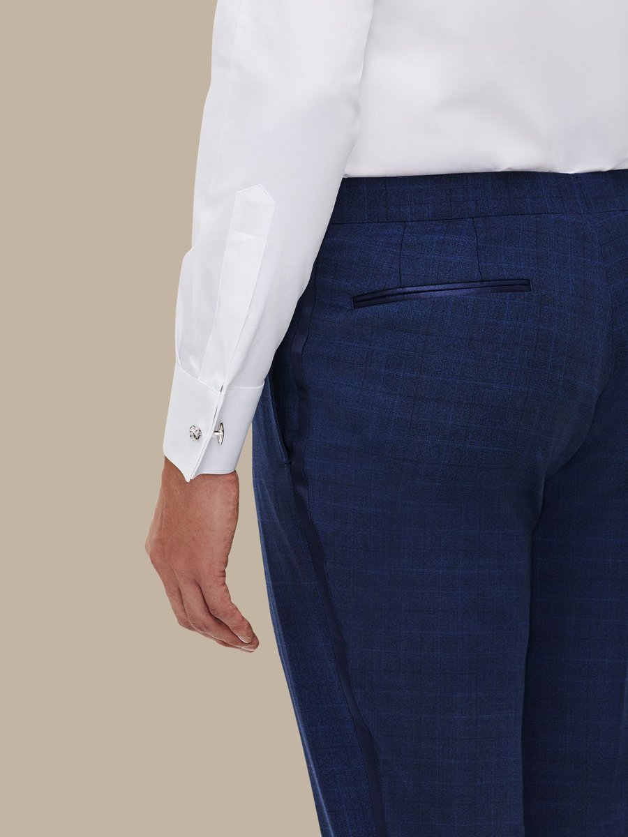 The Crisp Herringbone Tuxedo Shirt — garment photograph