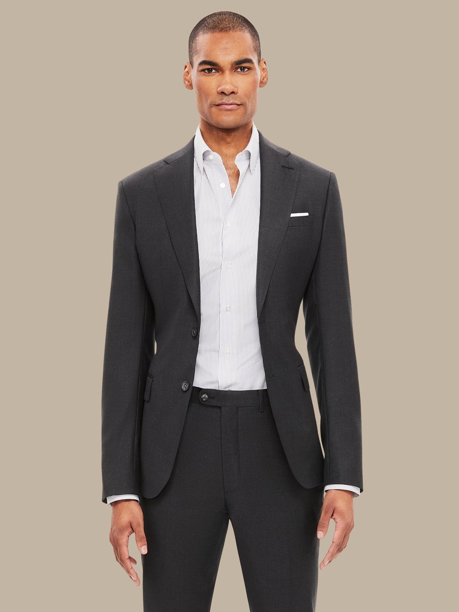 The Dark Grey Essential Jacket — garment photograph