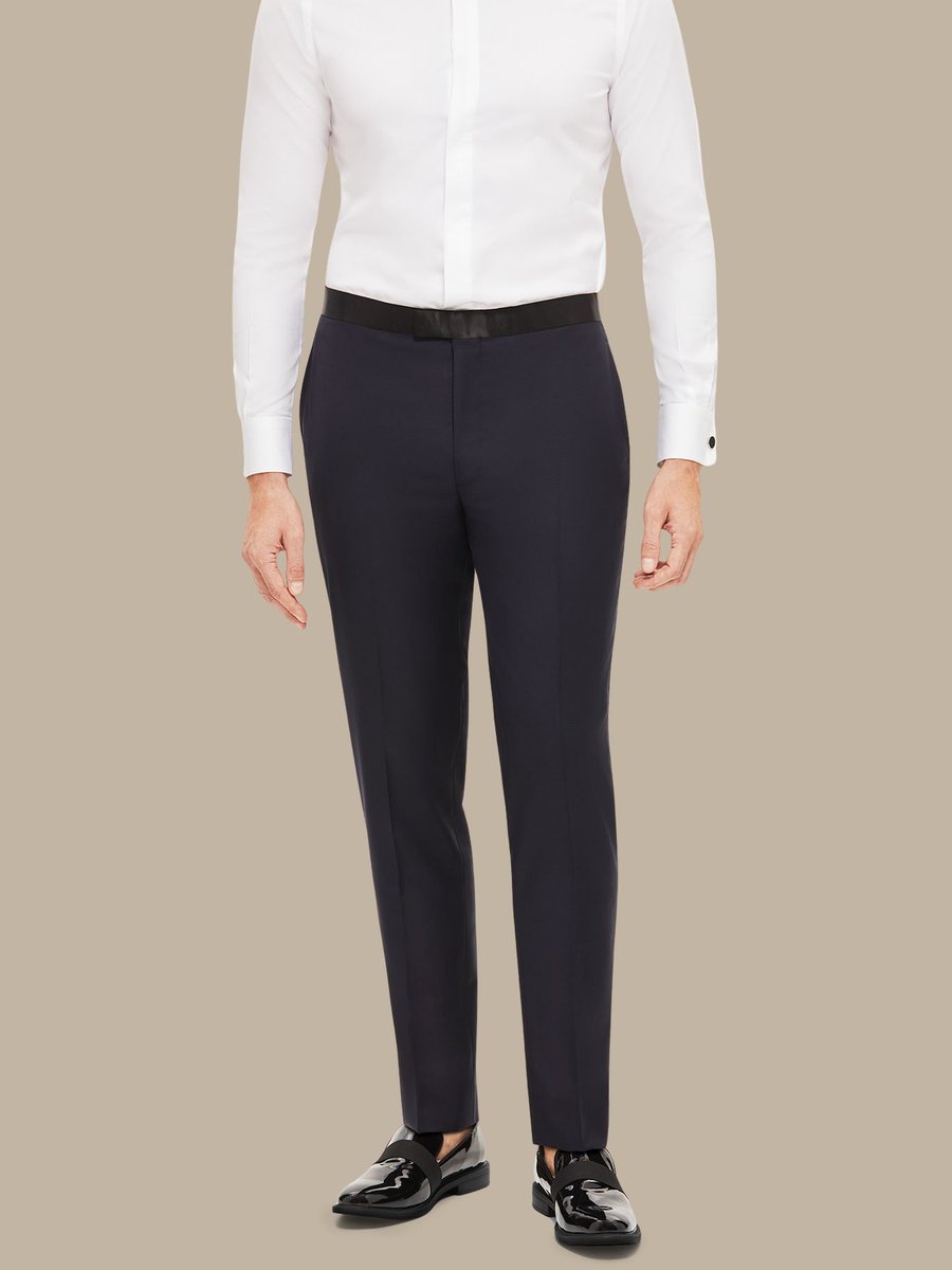 The Dark Navy Essential Tuxedo Trousers — garment photograph