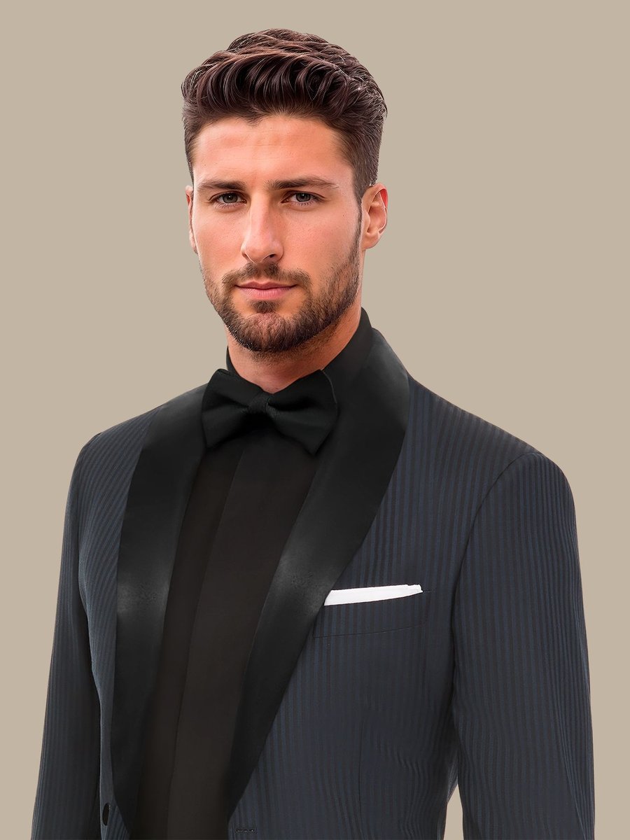 The Peacock Stripe Tuxedo — garment photograph
