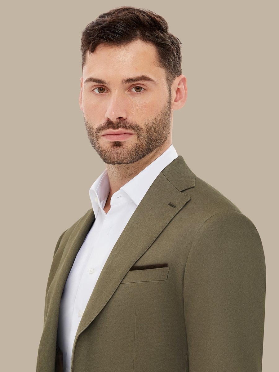The Olive Merino Suit — garment photograph