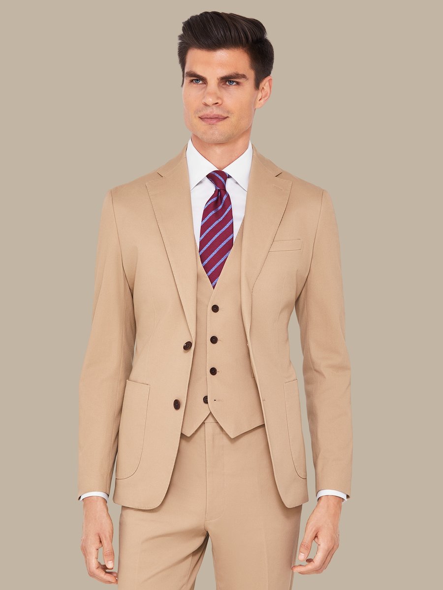The Tan Cotton Three-Piece Suit — garment photograph