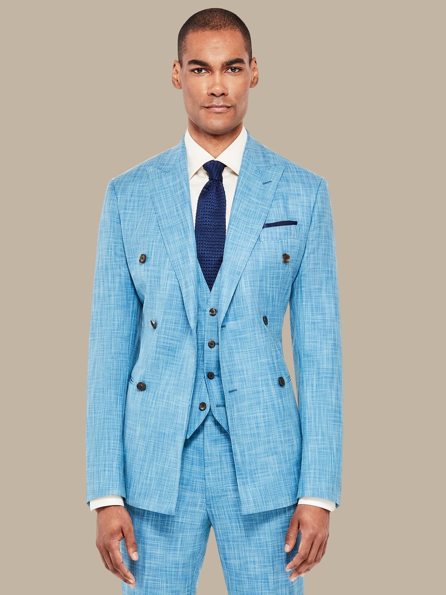 The Blue Silk Three-Piece Suit — garment photograph