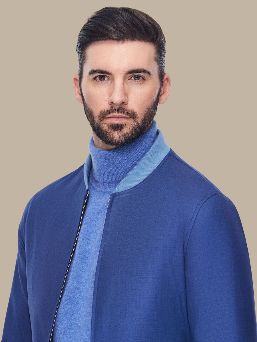 The Sky Sharkskin Bomber — garment photograph