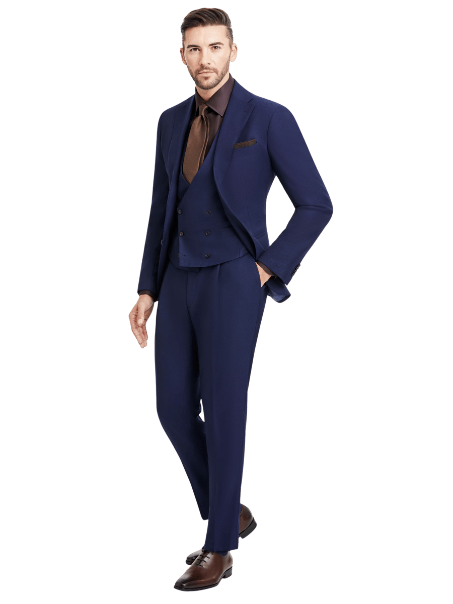 S180's Blue Hopsack Waistcoat — garment photograph