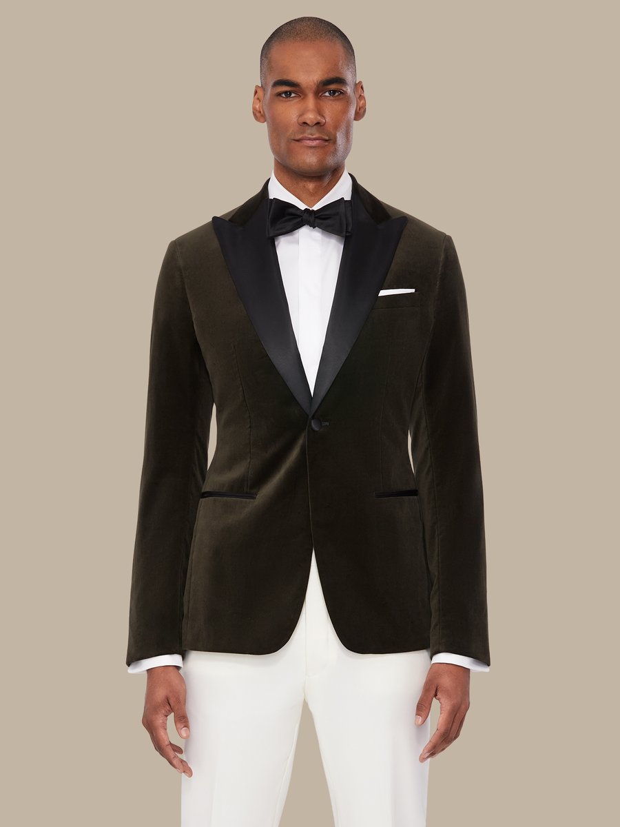 The Olive Velvet Dinner Jacket — garment photograph