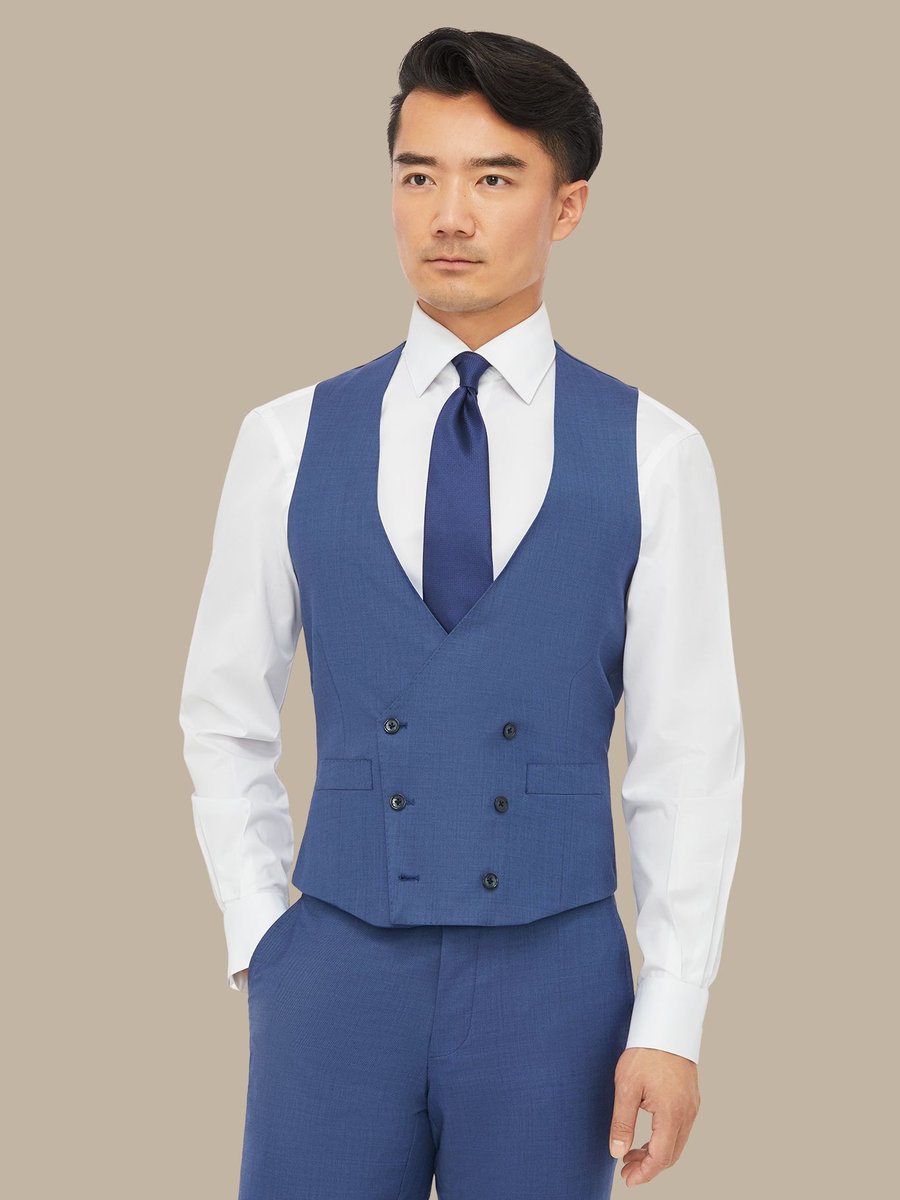 S150's Blue Sharkskin Waistcoat — garment photograph