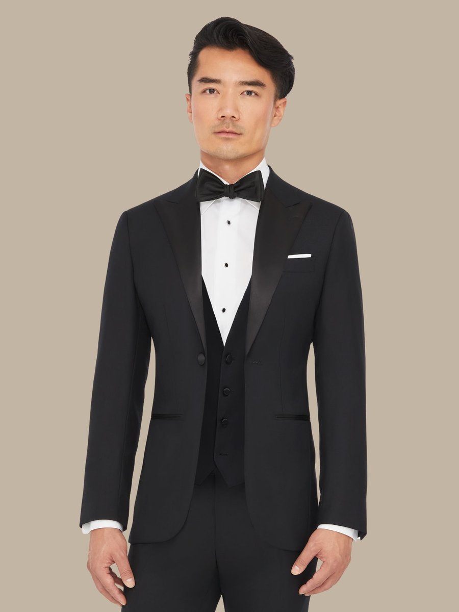 S140's Black Tuxedo Waistcoat — garment photograph